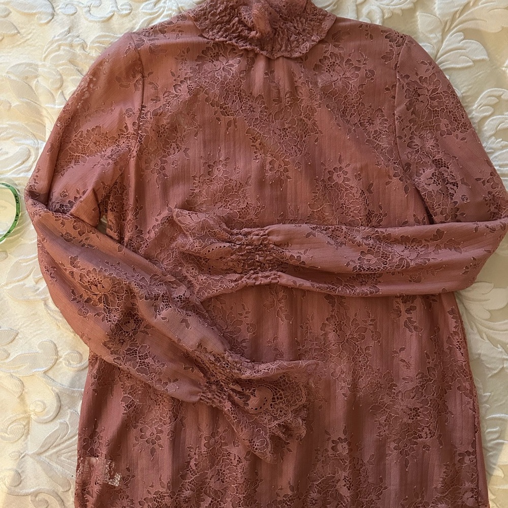 SOALLURE Pink Lace top US L - Picture 3 of 9